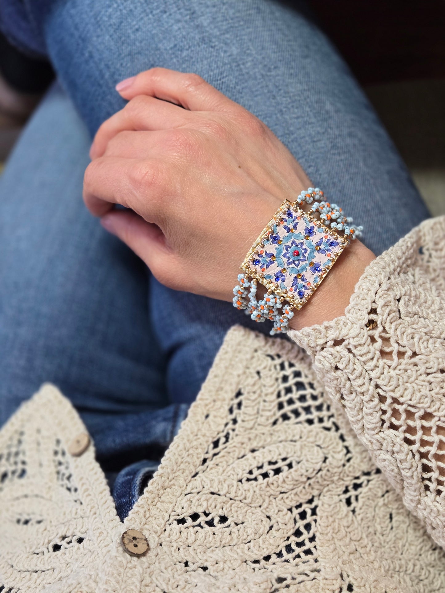 Bracelets artisanaux inspirés du zellige algérien
