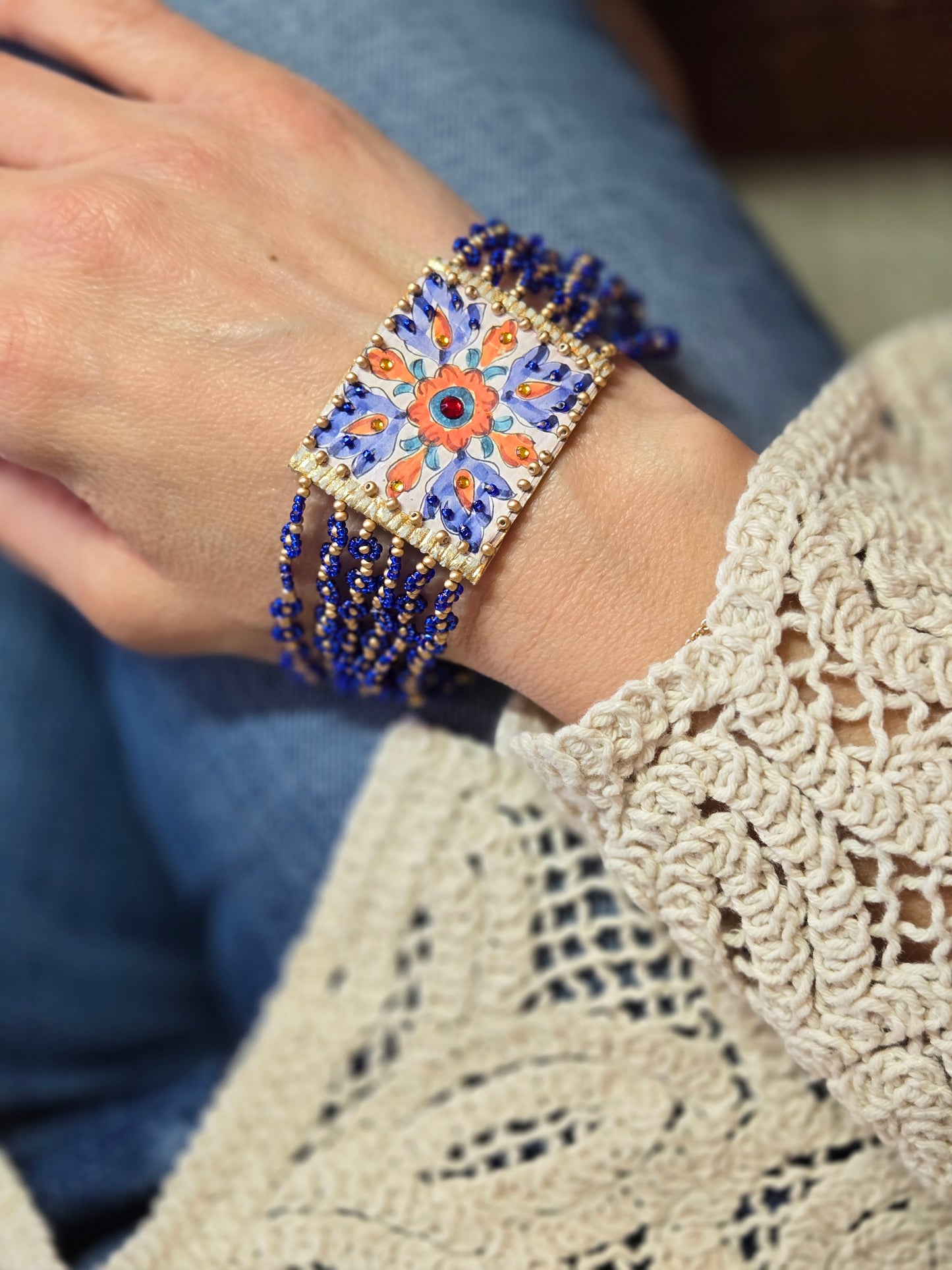 Bracelets artisanaux inspirés du zellige algérien