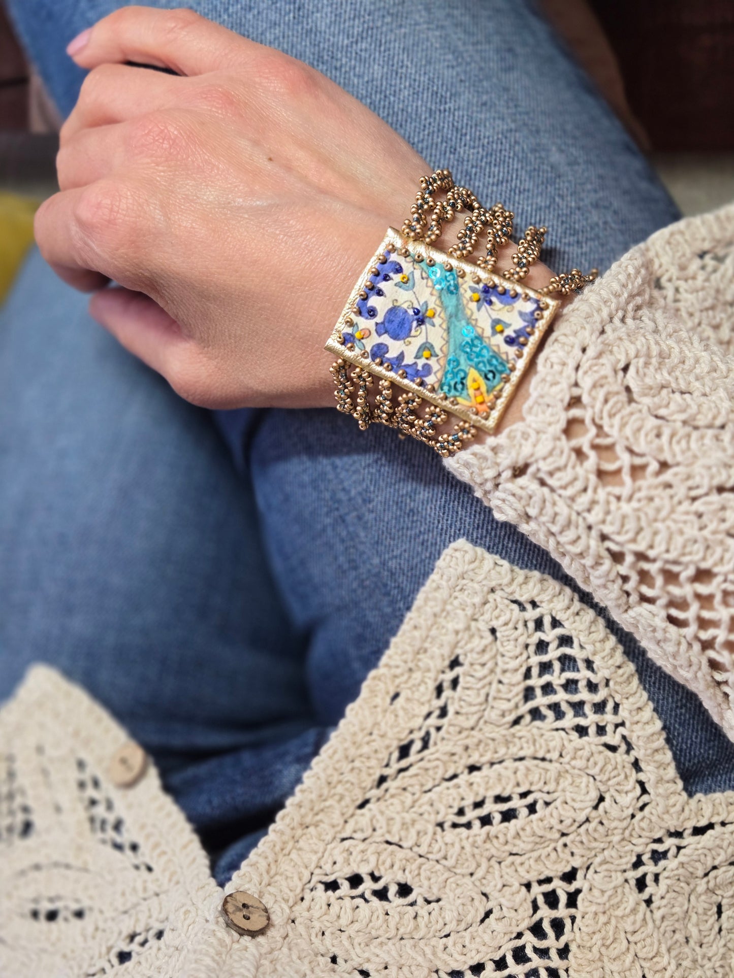Bracelets artisanaux inspirés du zellige algérien