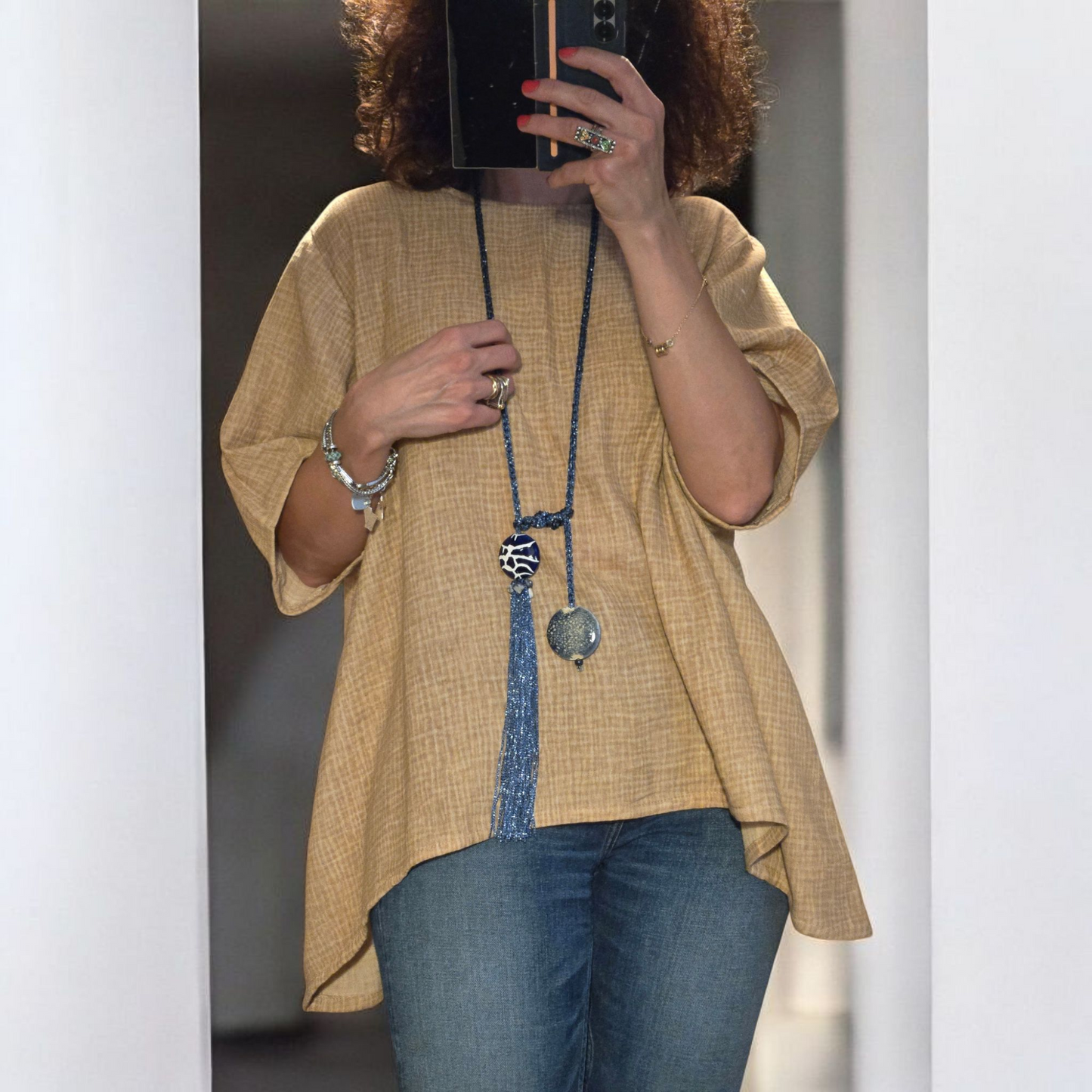 BLUSA ASSIMMETRICA in Cotone Leggero
