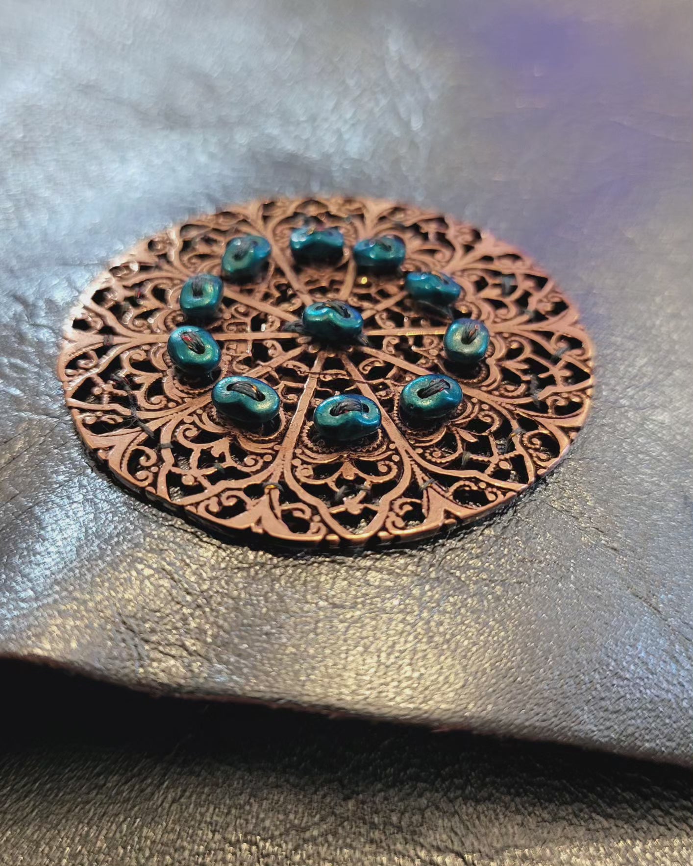 Metallic blue clutch bag