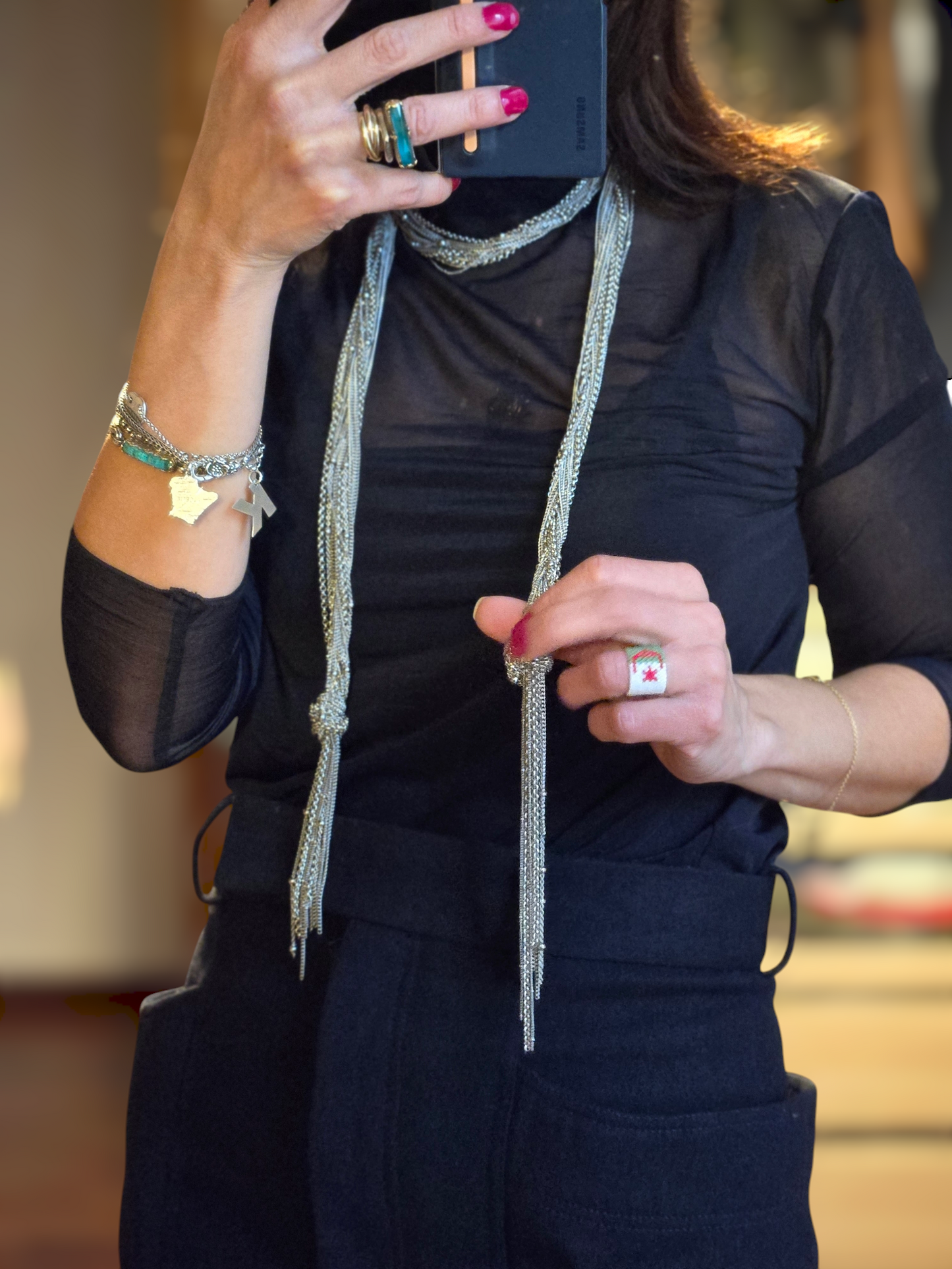 COLLANA-CINTURA - colore Oro e Argento con Frange