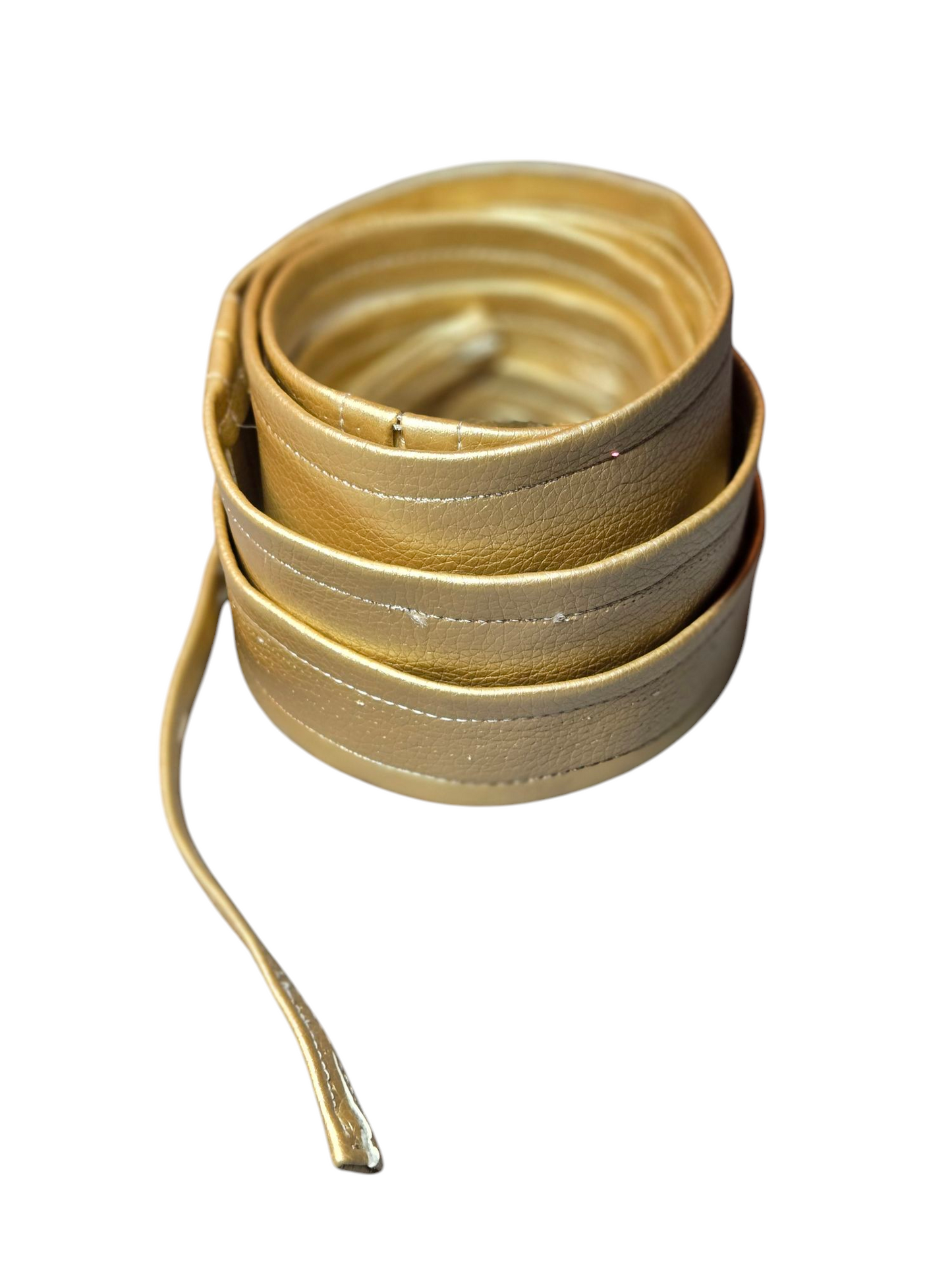 Gold and silver faux leather belt