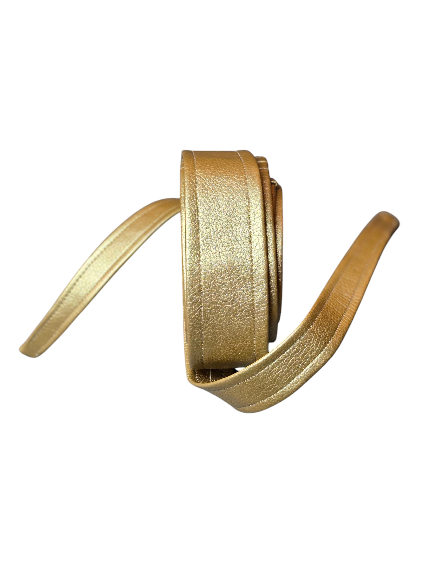 Gold and silver faux leather belt