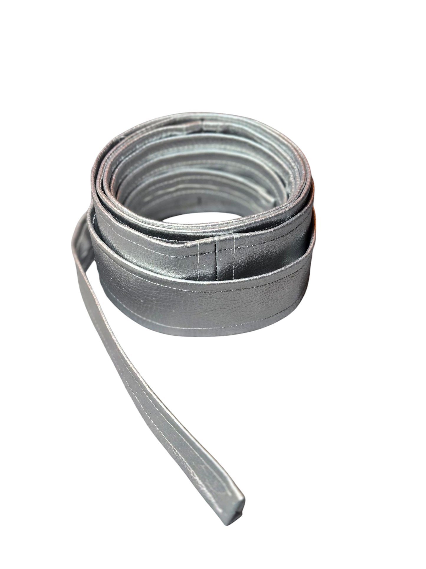 Gold and silver faux leather belt
