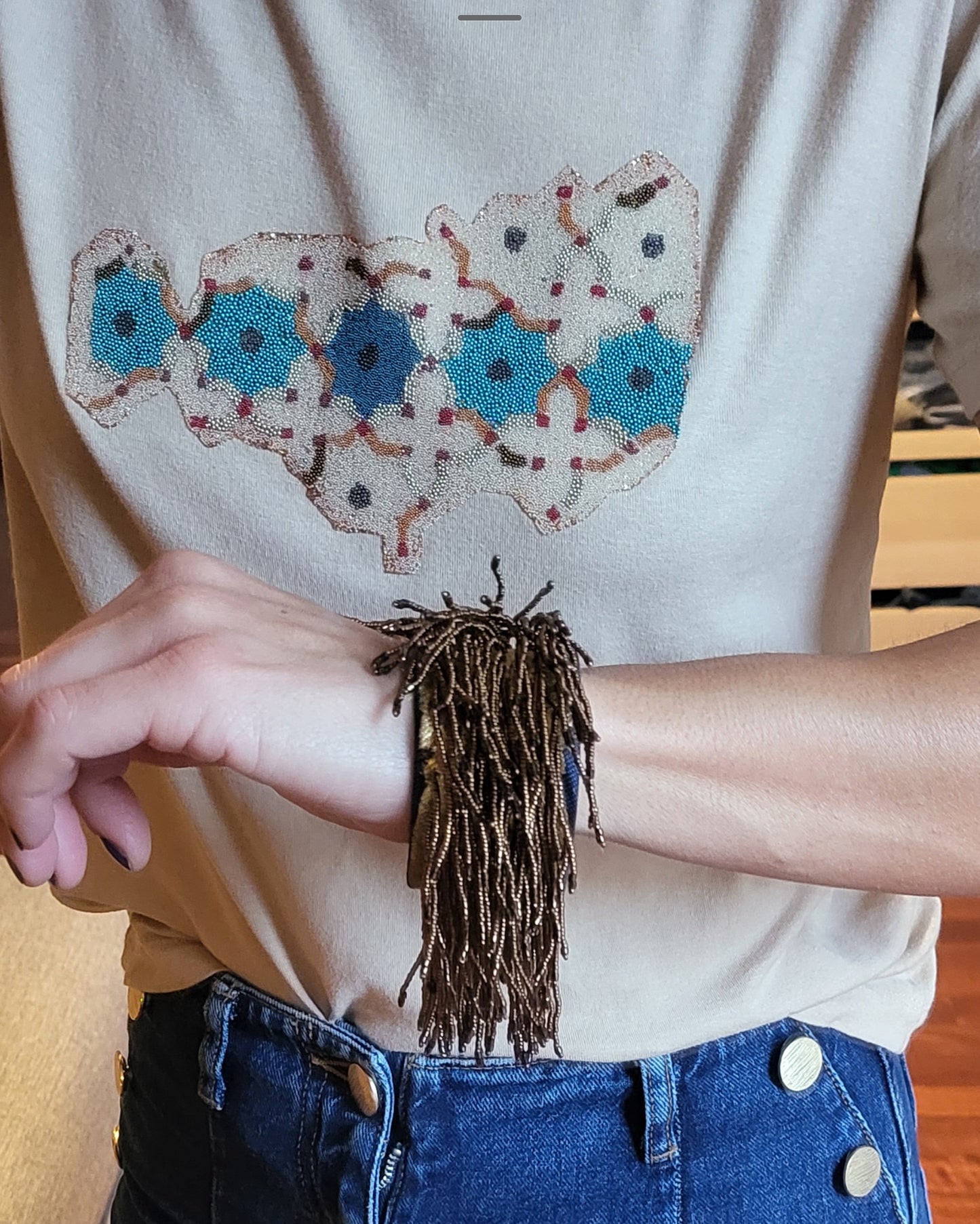 Bracelet à franges perlées