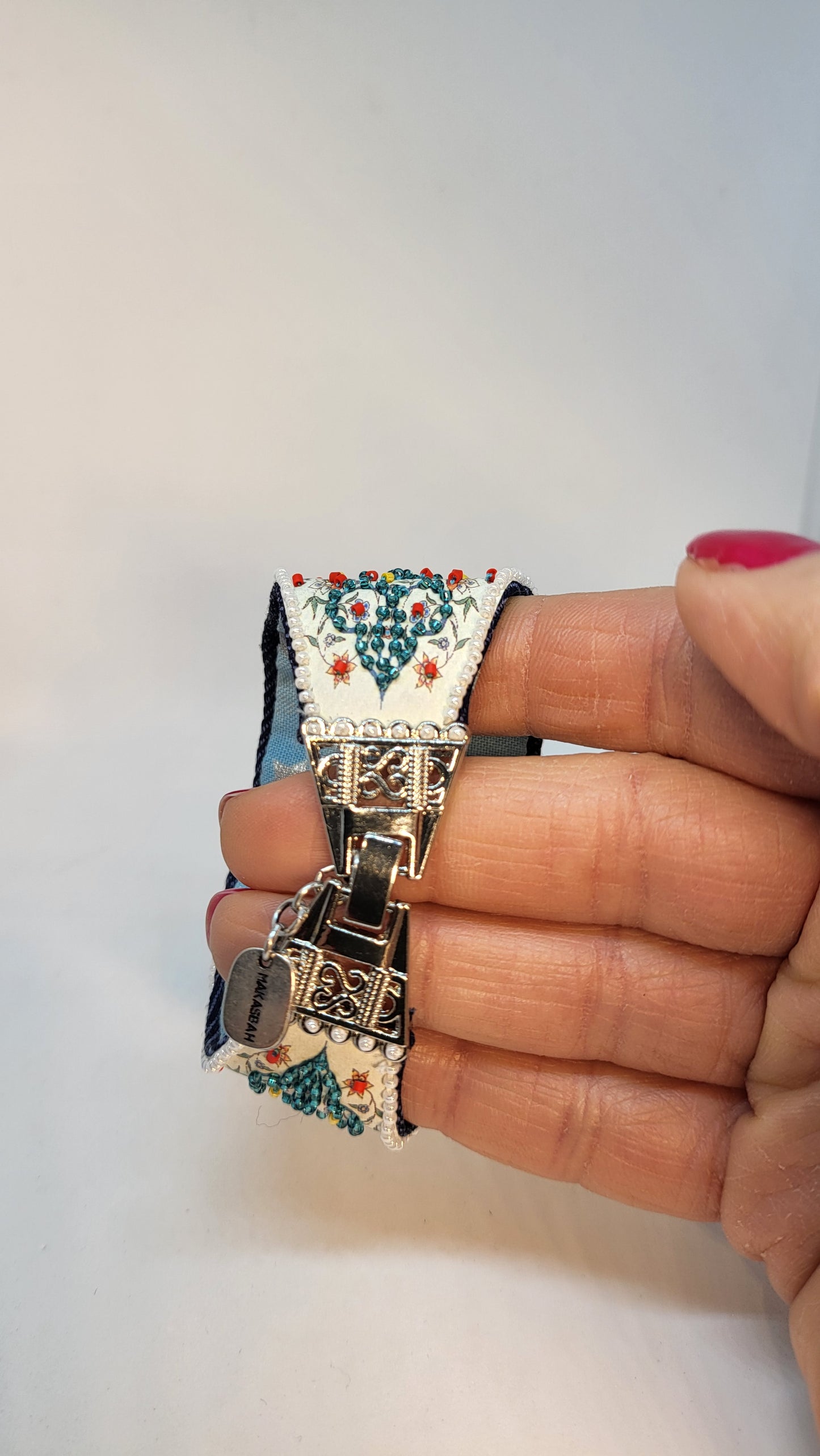 Bracelet Arabesque turquoise/blanc