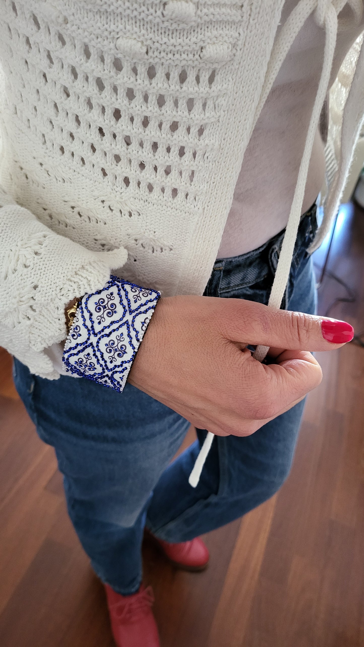 Bracelet Arabesque Blanc/Bleu