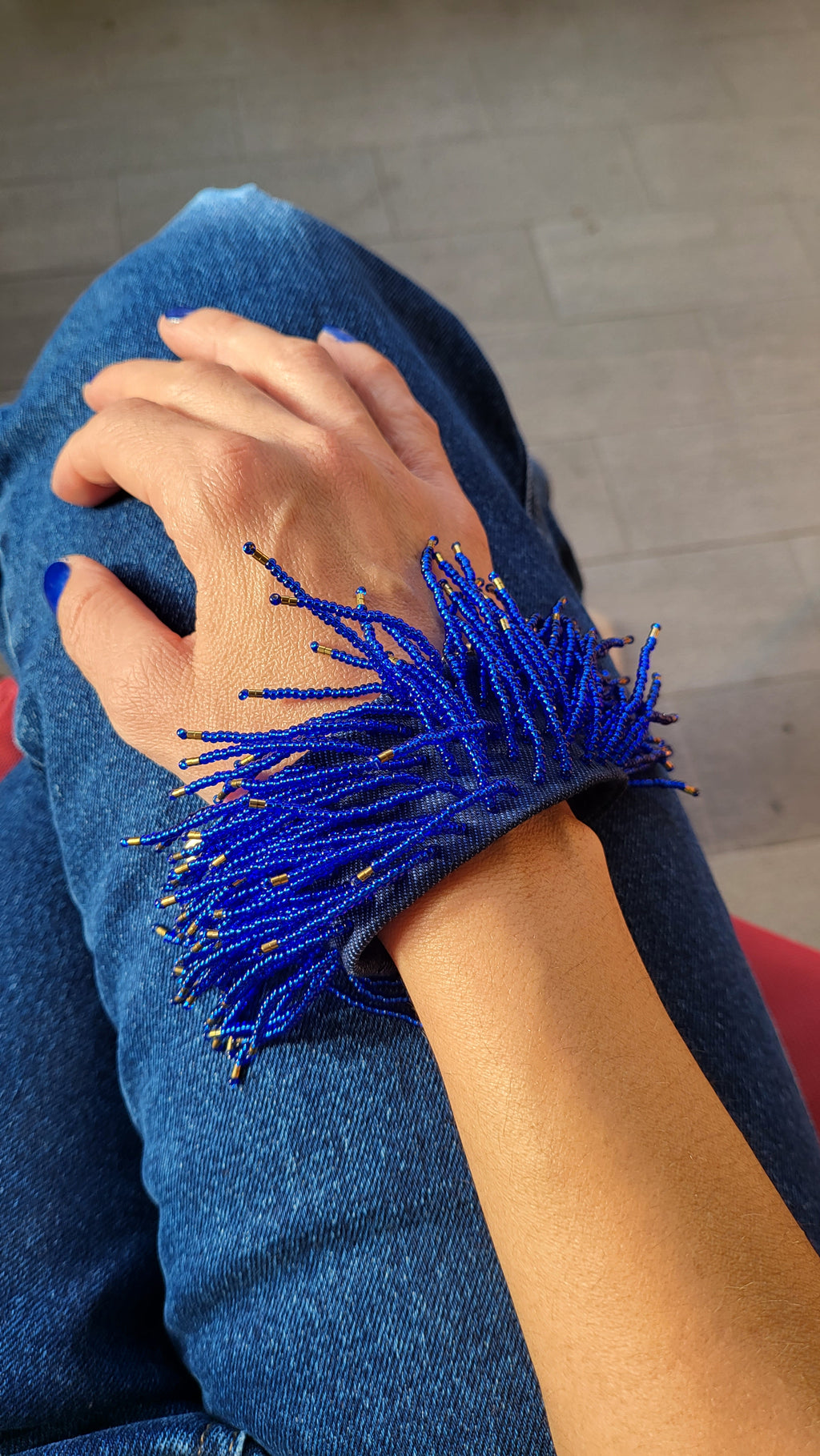 BRACELET with beaded fringes