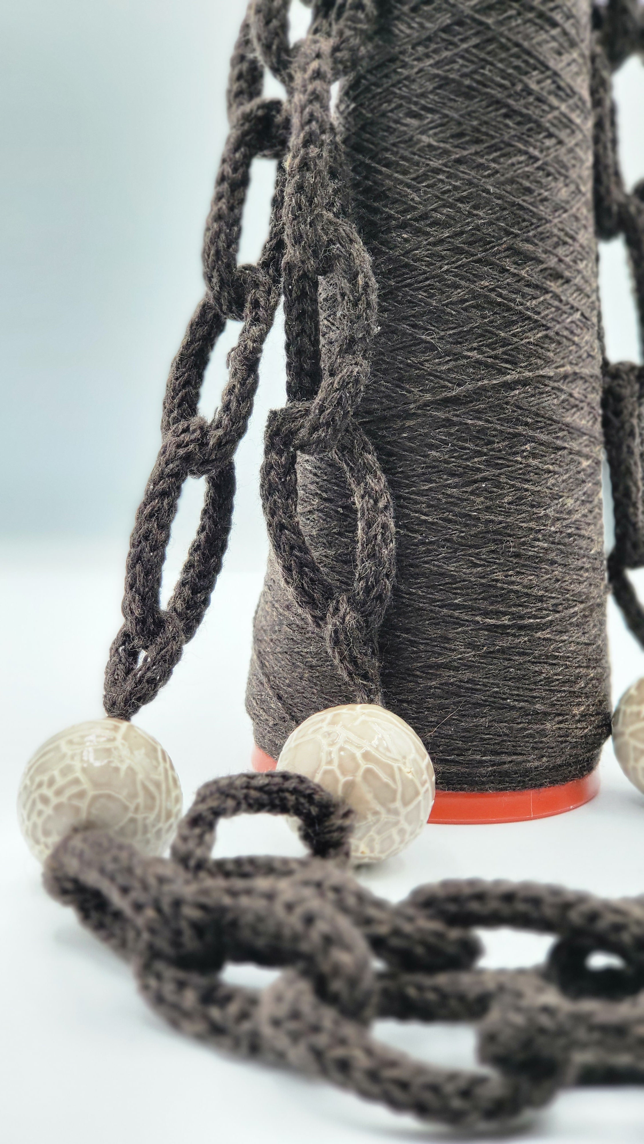 COLLANA in cashmere testa di moro