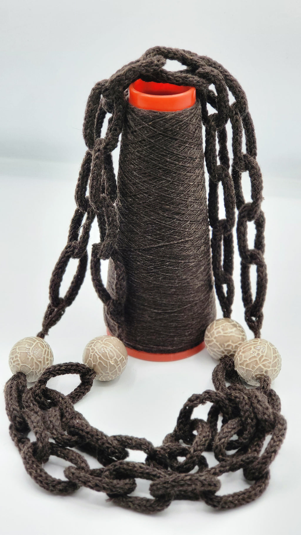 Dark brown cashmere necklace