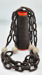 COLLANA in cashmere testa di moro
