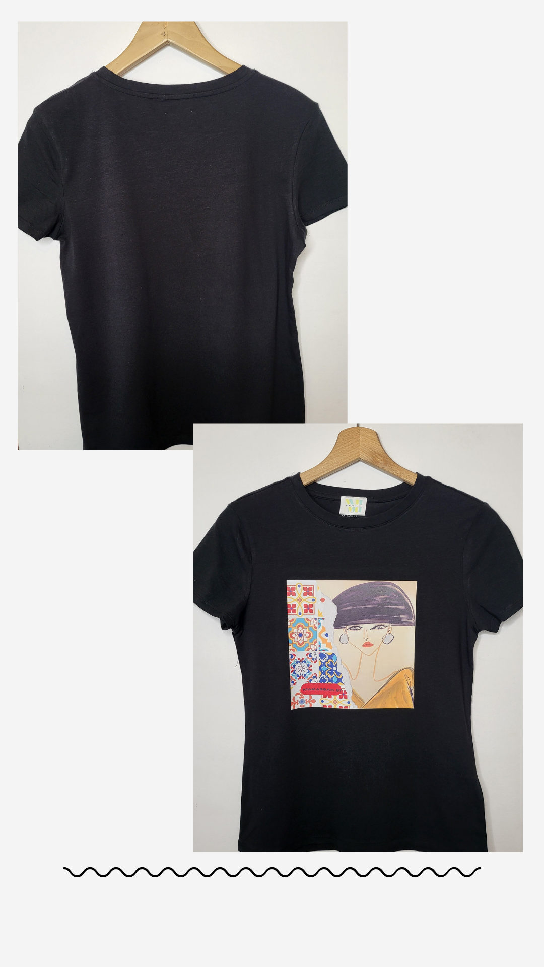 T-SHIRT - nero arabesco