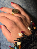 RING - with gold-colored Algerian Coin