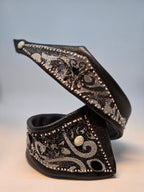 BRACCIALE in Pelle Nera Handmade con Perline