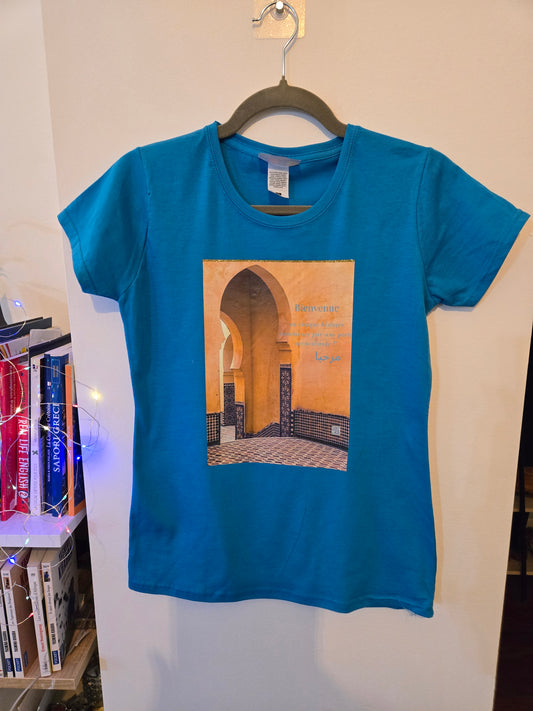 Porte Arabe Turquoise " مرحبا "