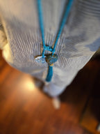 COLLANA artigianale con ciondolo in ceramica e nappina