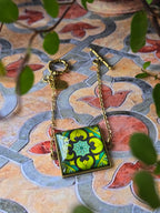 BRACCIALE Motivi Mosaico Arabesco in Vetro e Metallo Inossidabile