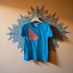 T-shirt fait main 💠 avec arabesques 3D et perles