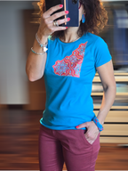T-shirt fait main 💠 avec arabesques 3D et perles