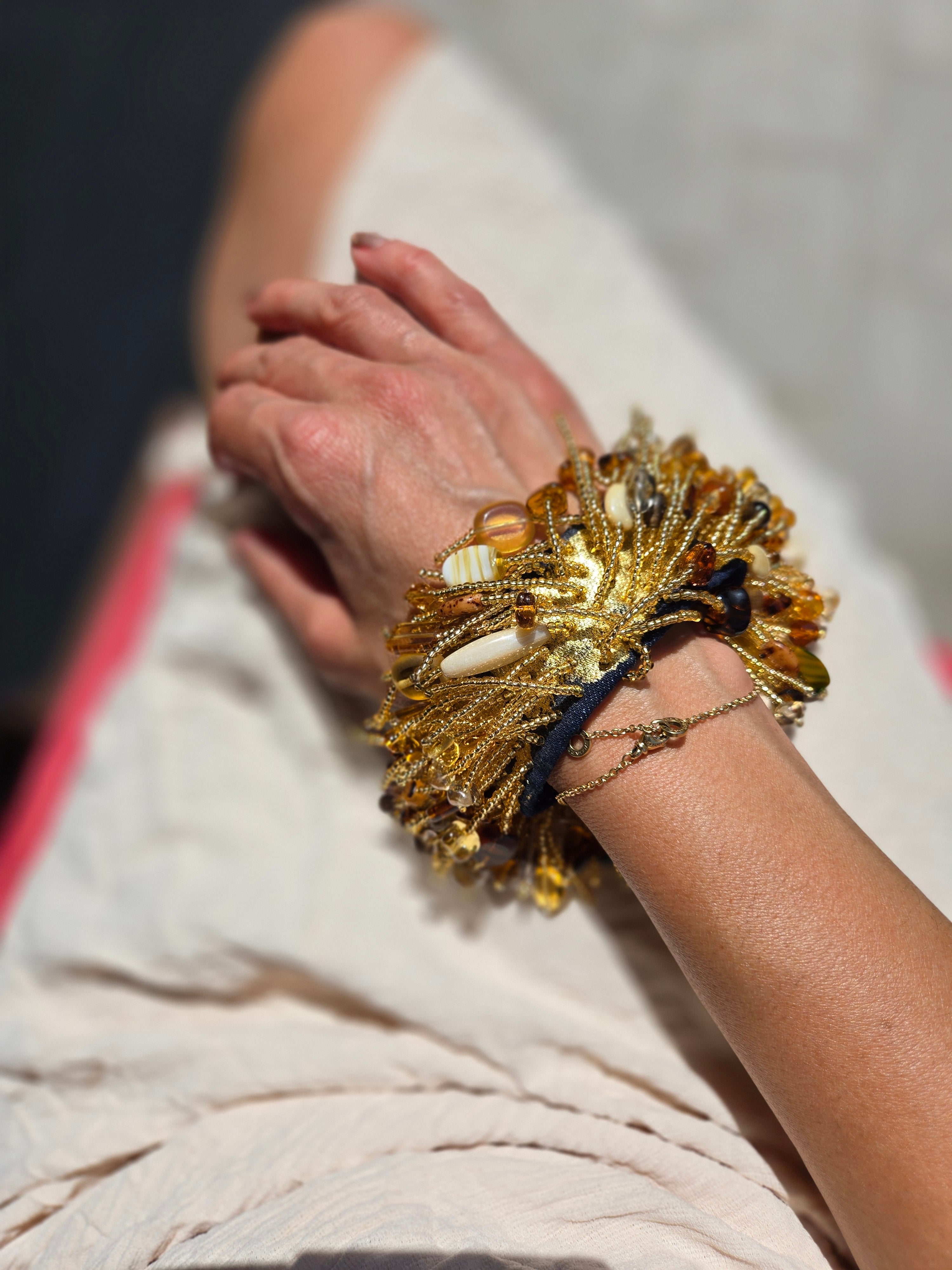 BRACELET - with beaded fringes