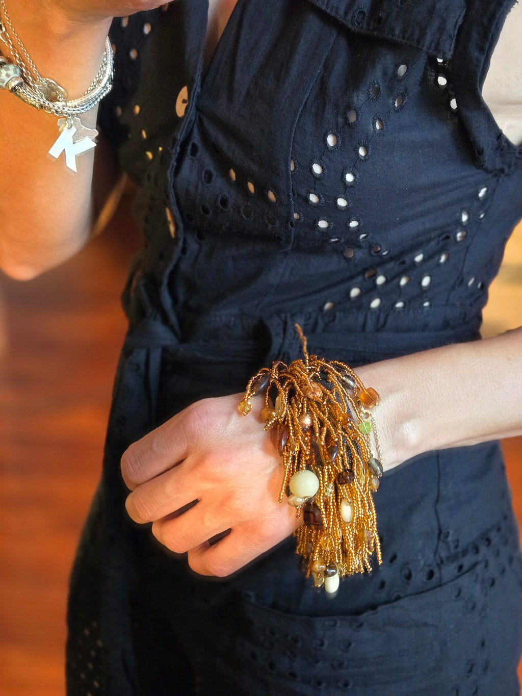 BRACELET - with beaded fringes