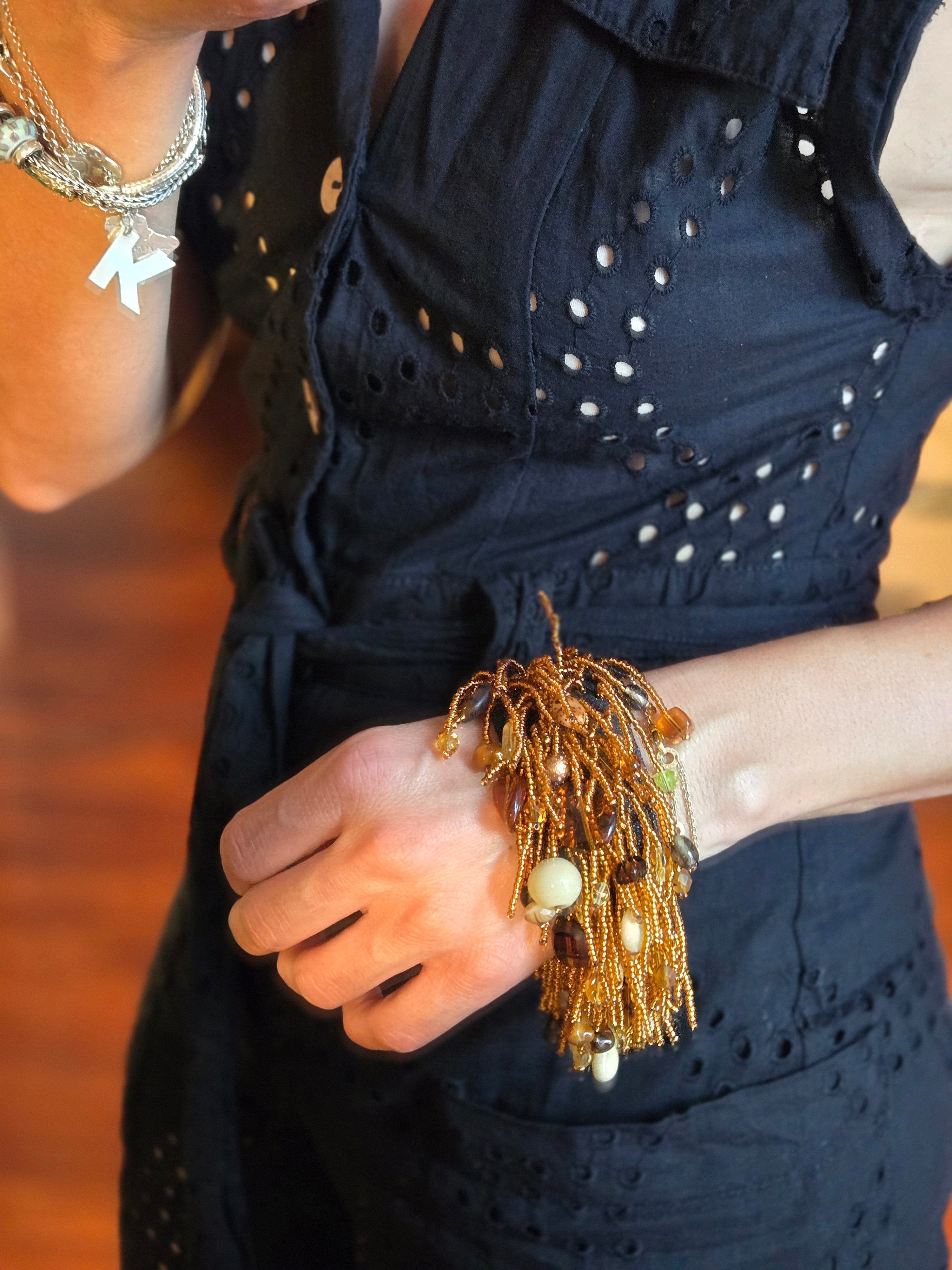 BRACELET - with beaded fringes