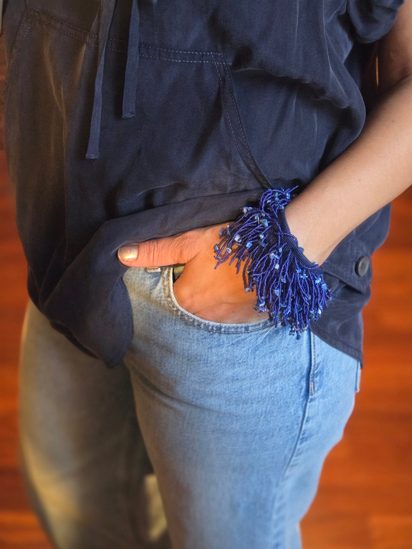 BRACCIALE - con frange in perline