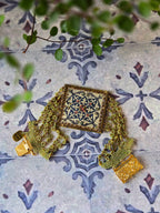 BRACCIALE Arabesque in pelle e perline di Murano e Miyuki