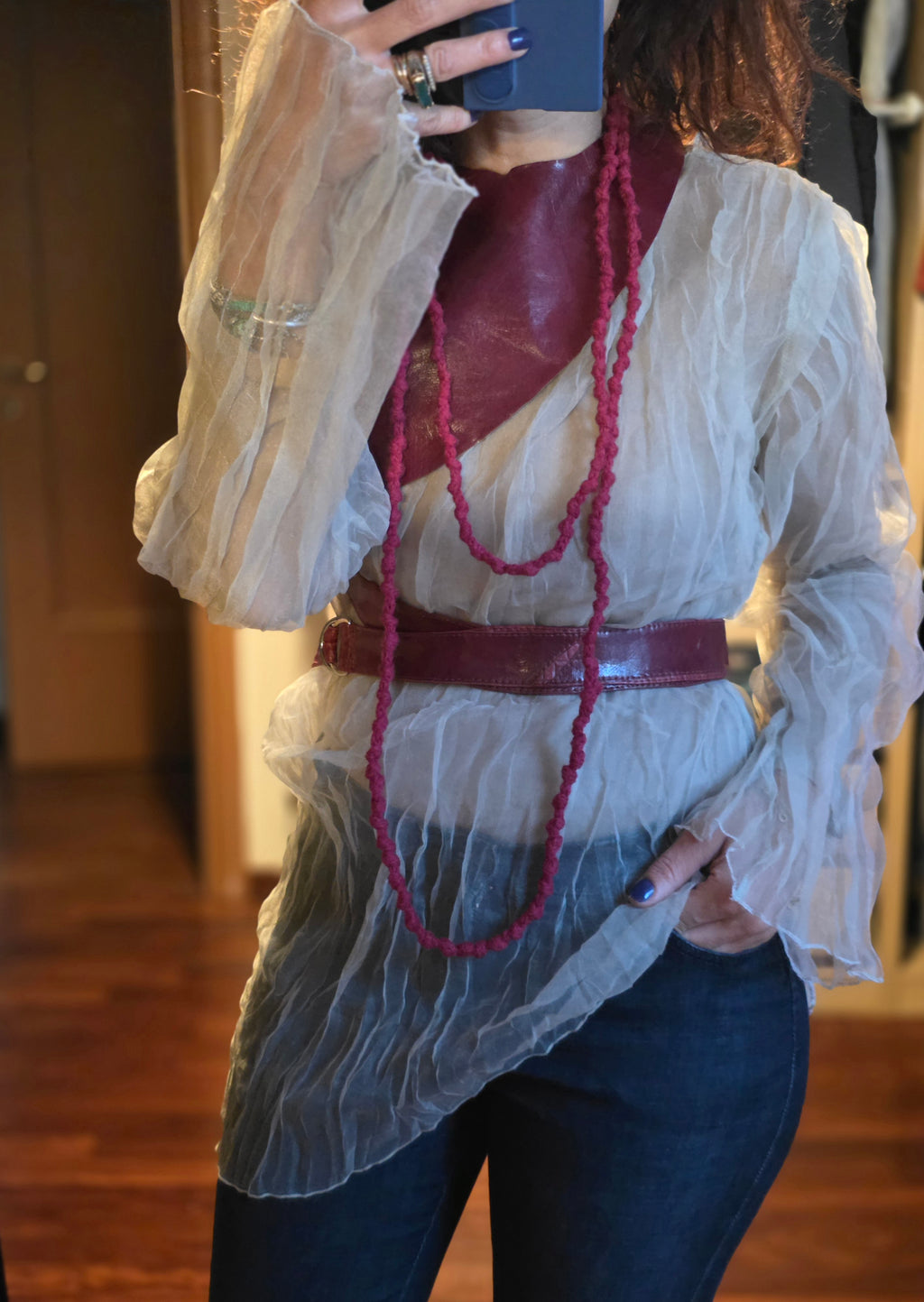 Collana in Cashmere e Cammello, Artigianale per uno Stile Elegante