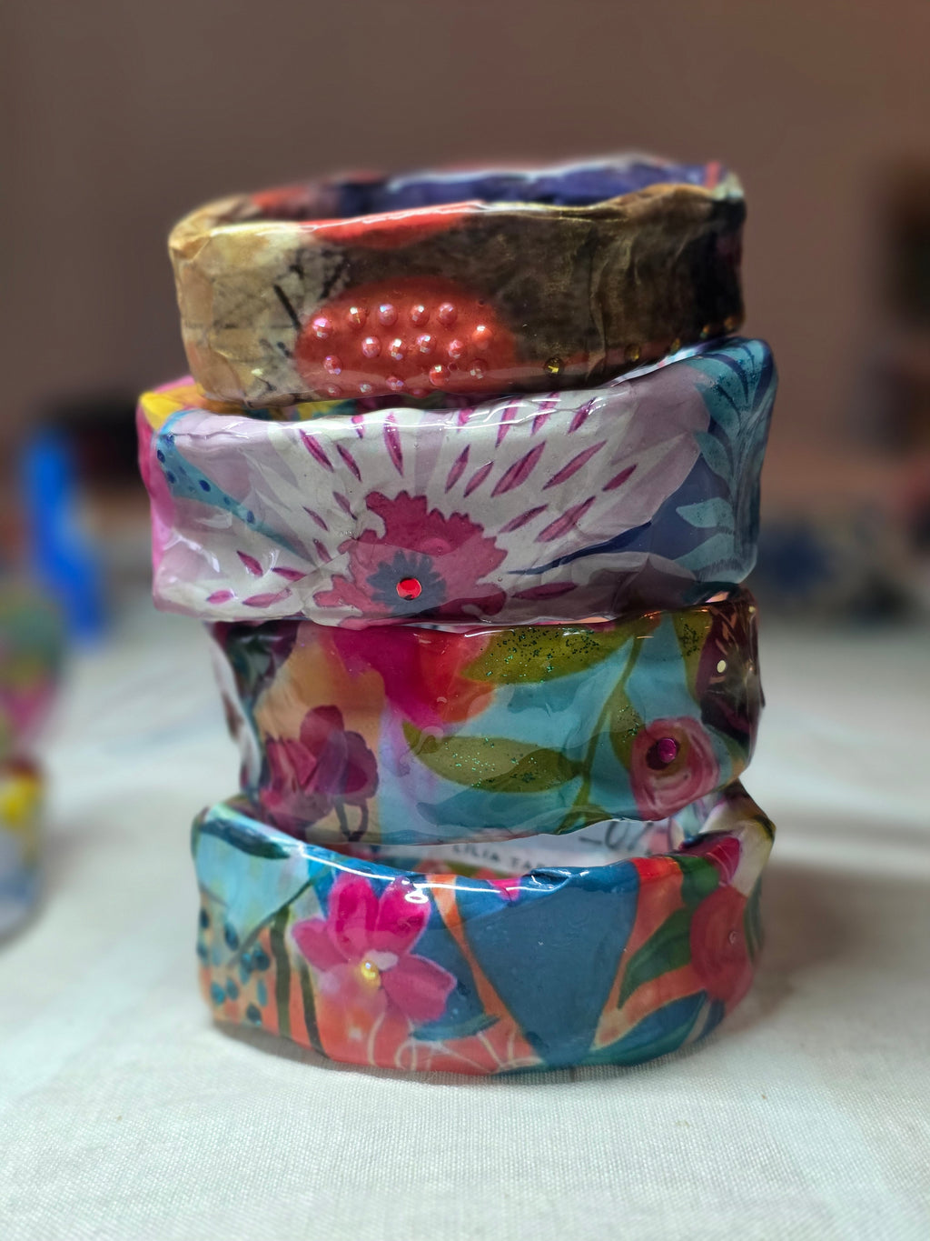 Bracciale Asimmetrici Floreale