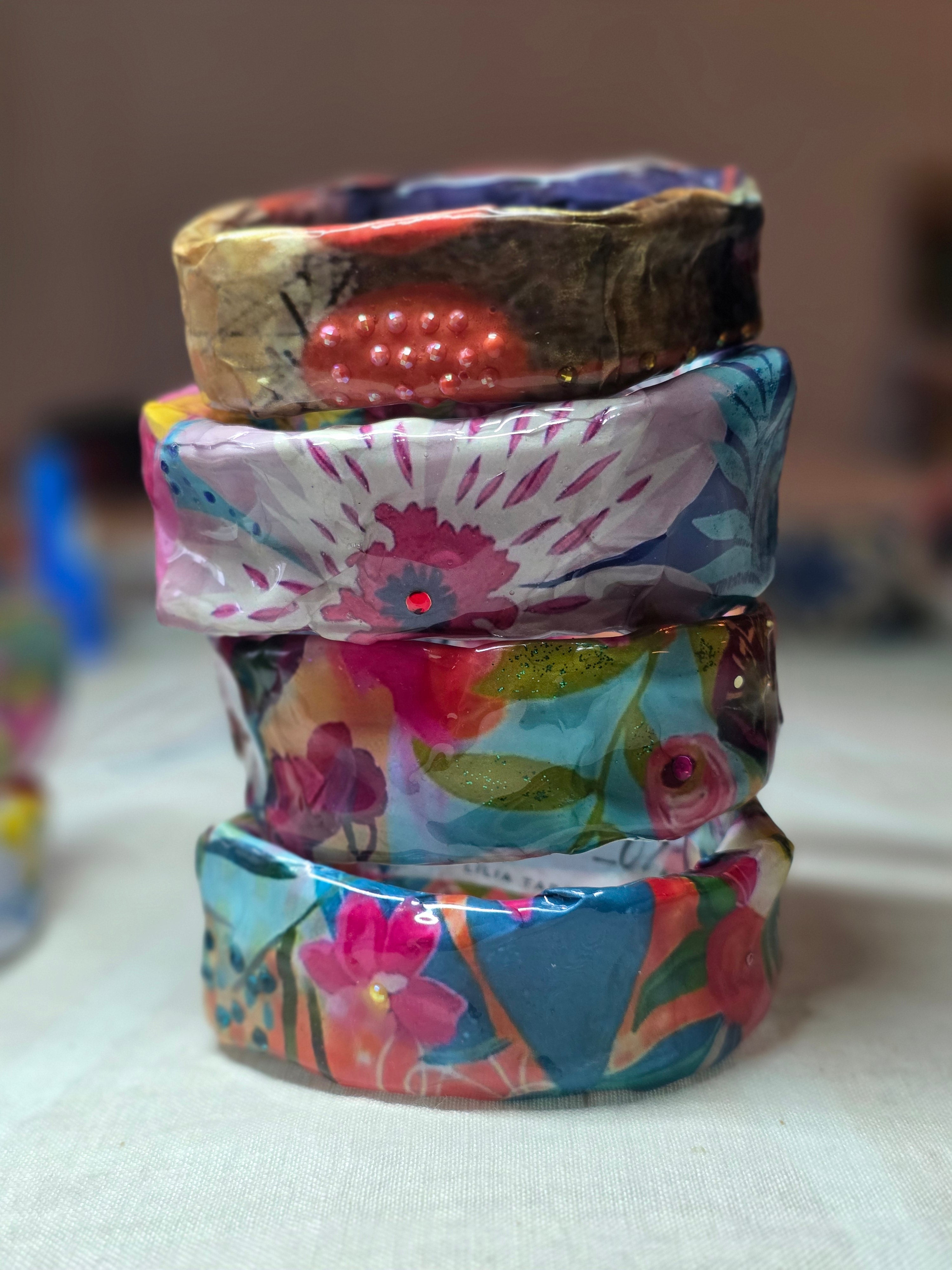 Bracciale Asimmetrici Floreale