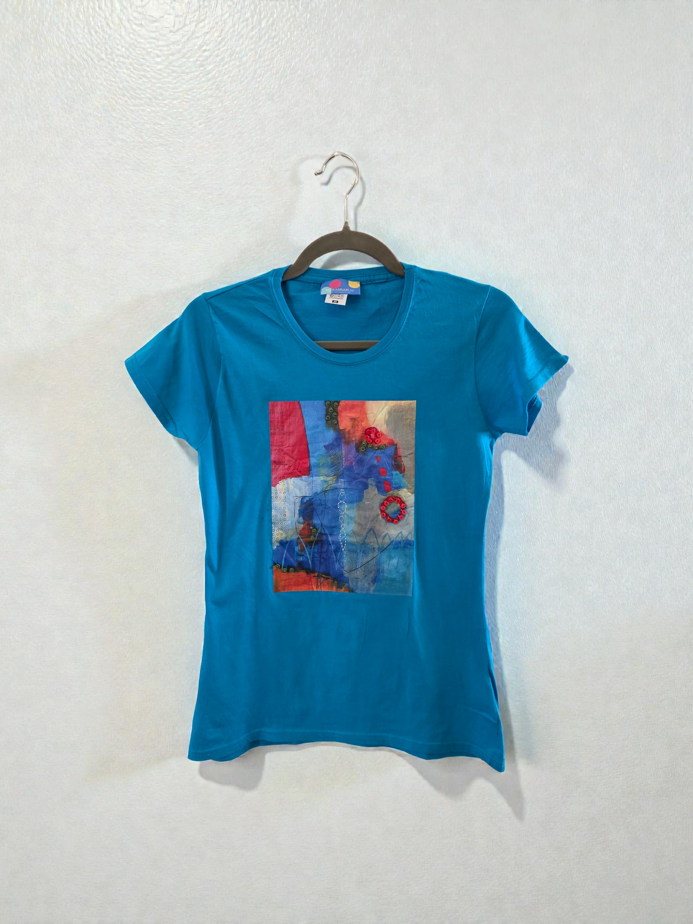 Magliette Artistiche in Cotone Ricami Esclusivi con Perline 3D