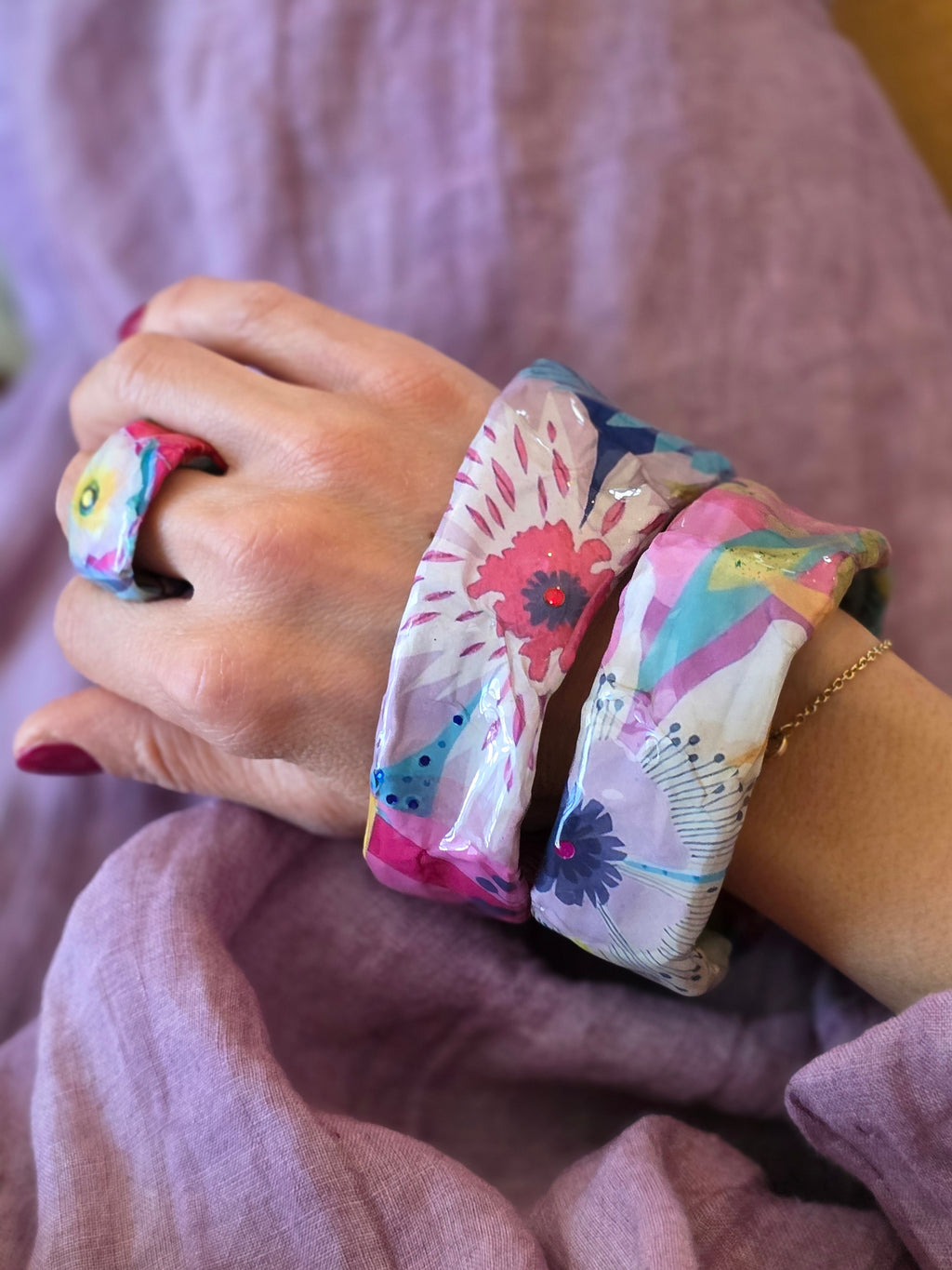 Bracciale Asimmetrici Floreale