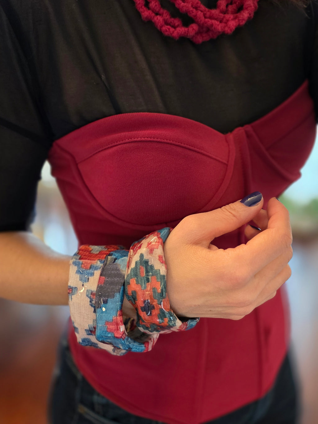 Bracciale  e Orecchini Asimmetrico Stile Tappeto Arabo