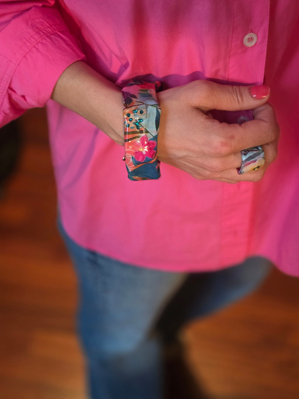 Bracciale Asimmetrici Floreale