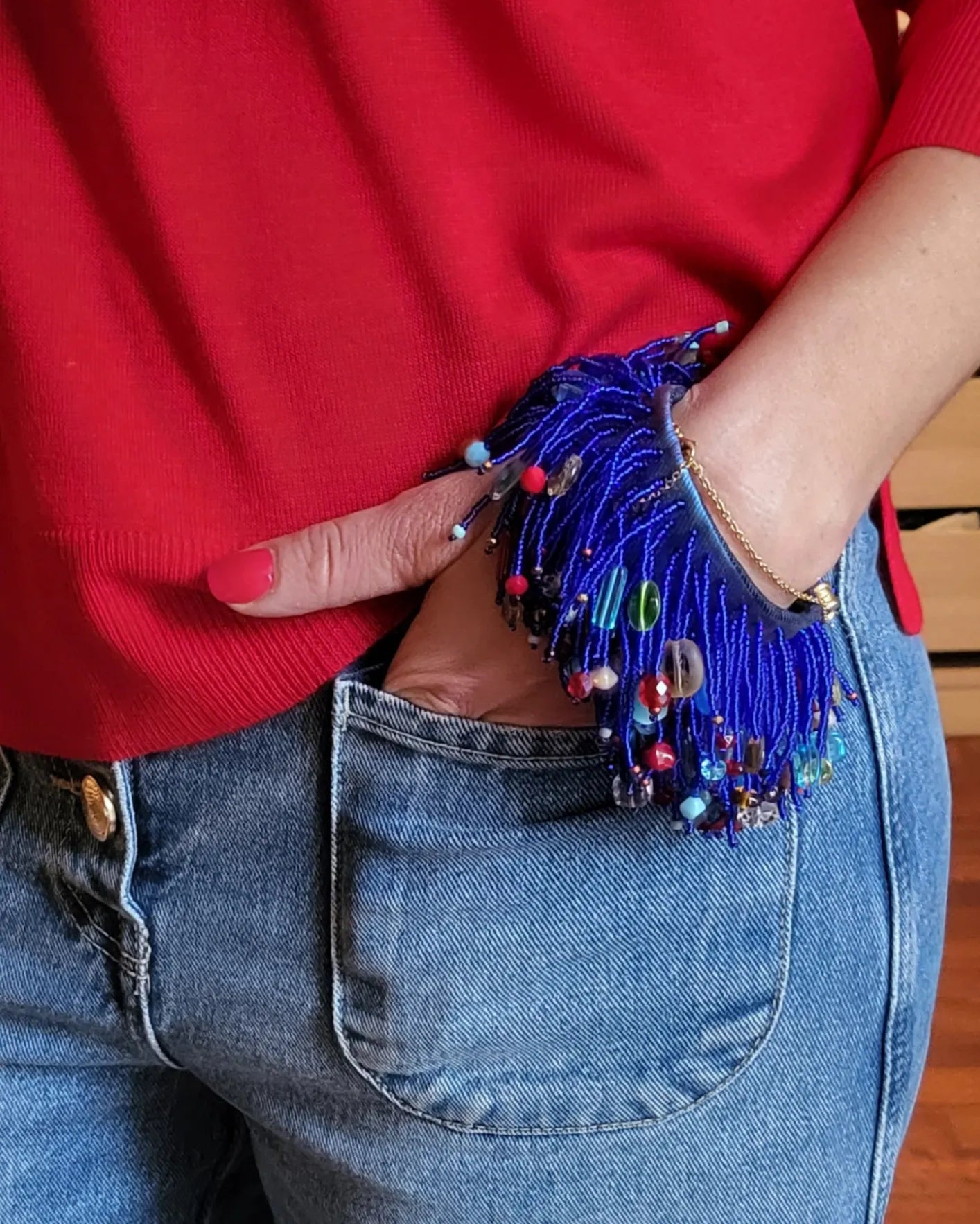 Bracelet à franges perlées
