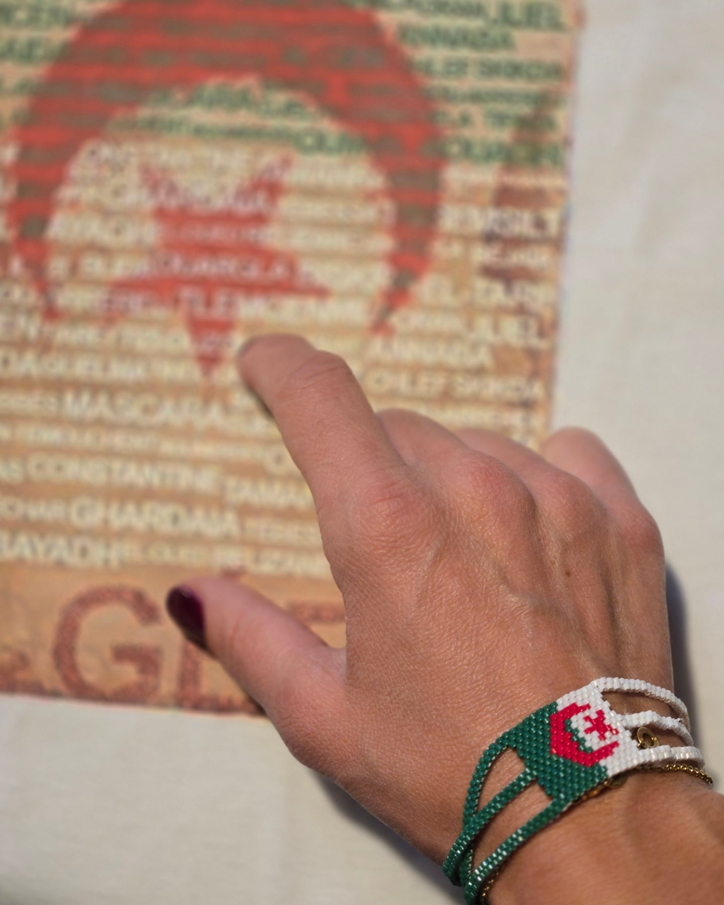 BRACELET Drapeau Algérien en Perles Miyuki