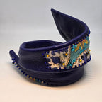 BRACCIALE in pelle Blu con Arabesche