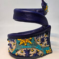 BRACCIALE in pelle Blu con Arabesche