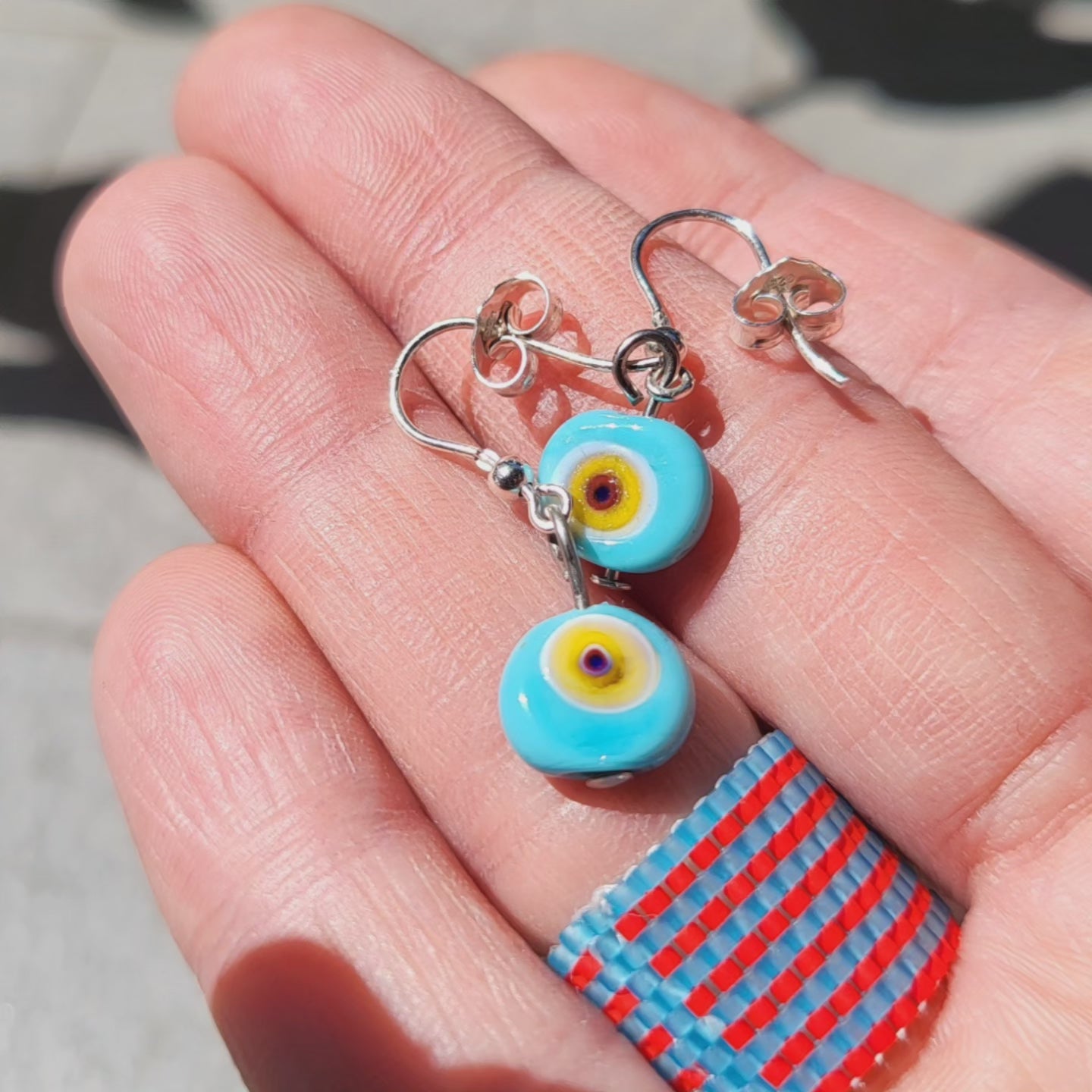 🧿 Boucles d'oreilles en verre de Murano 🧿