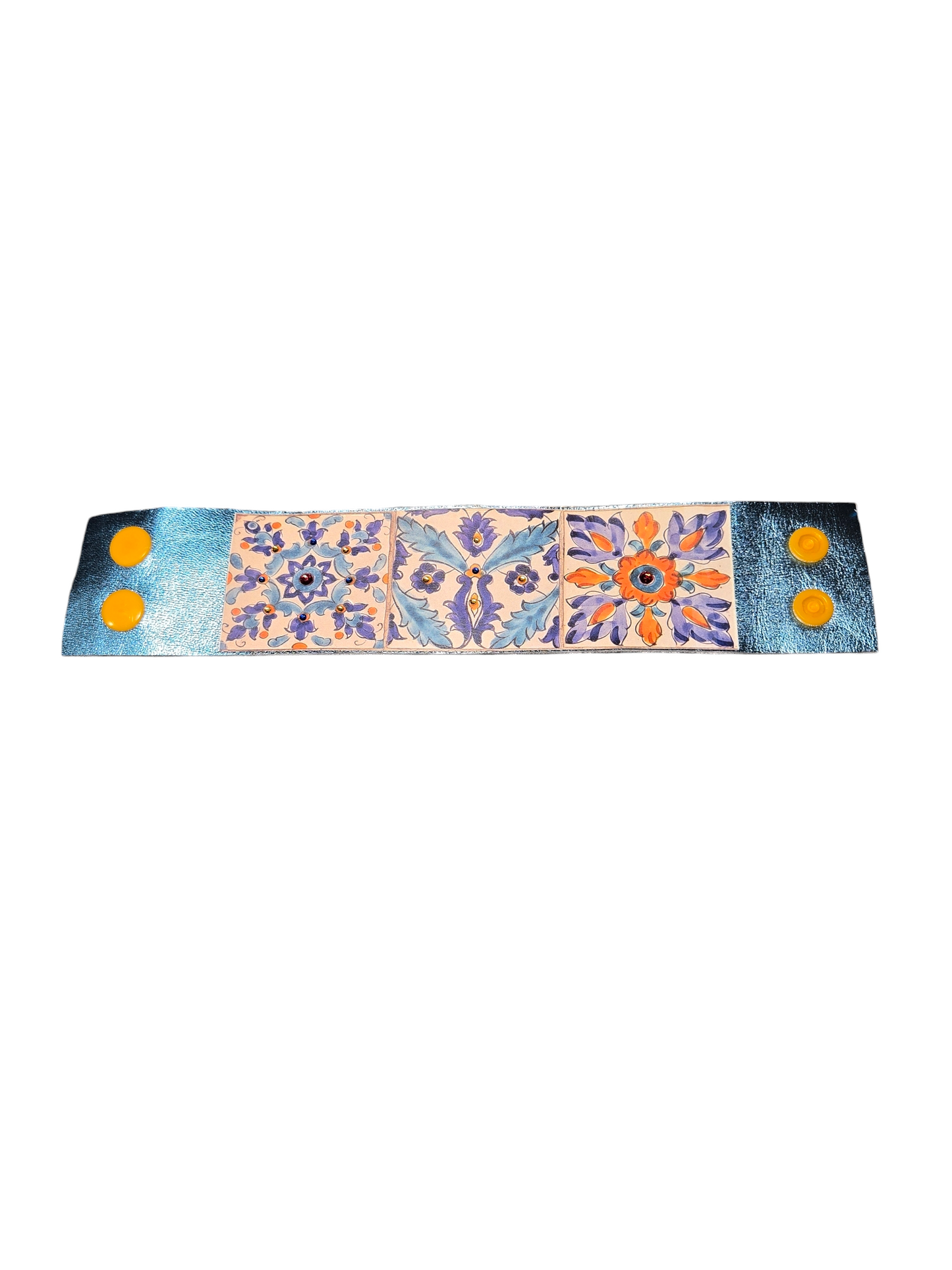 BRACCIALE in Pelle Colorato con Design Arabesque