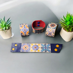BRACCIALE in Pelle Colorato con Design Arabesque