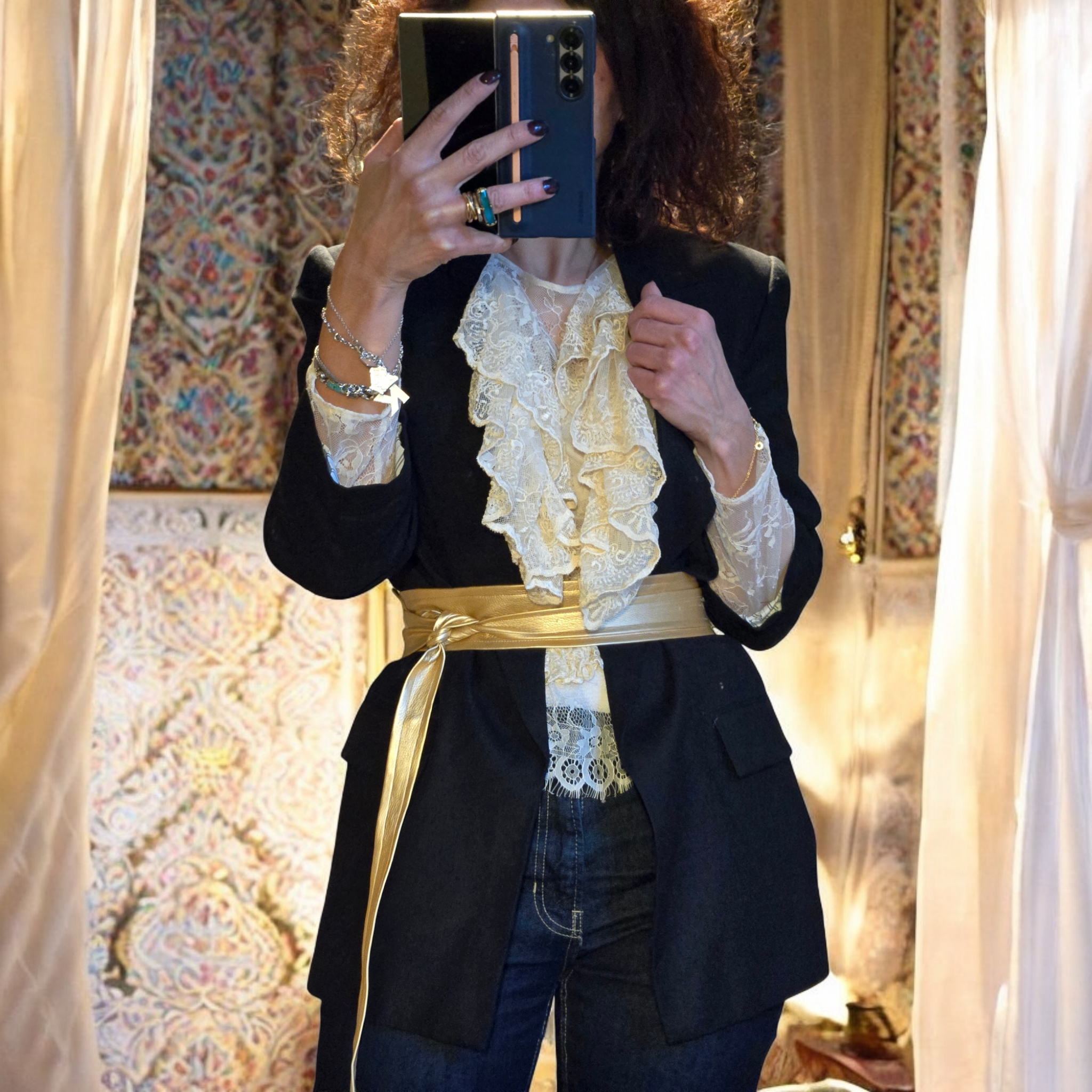 CINTURA - in ecopelle dorata e argentata