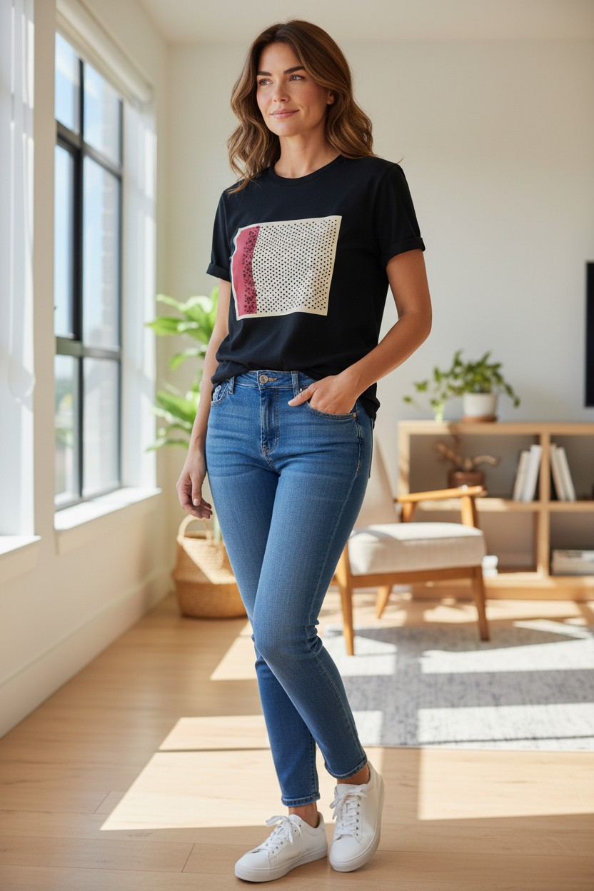 Magliette Artistiche in Cotone Ricami Esclusivi con Perline 3D