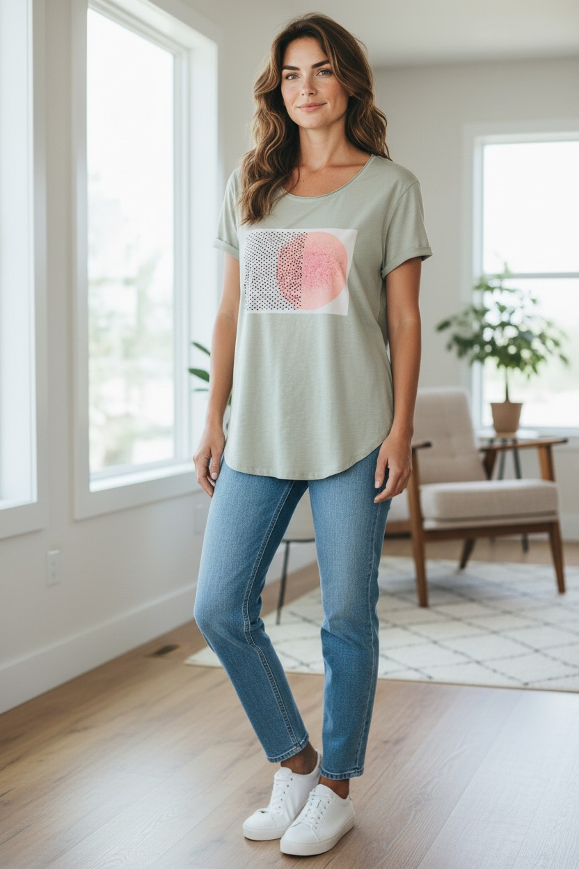 Magliette Artistiche in Cotone Ricami Esclusivi con Perline 3D