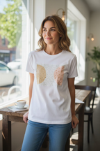 Magliette Artistiche in Cotone Ricami Esclusivi con Perline 3D