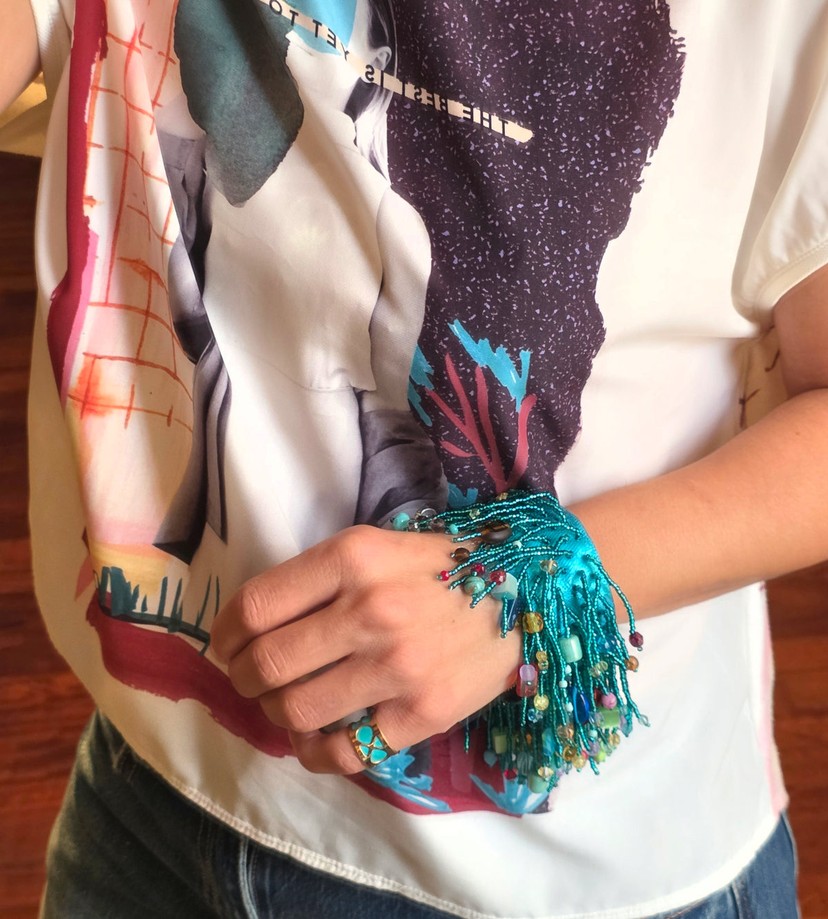 BRACCIALE - con frange in perline