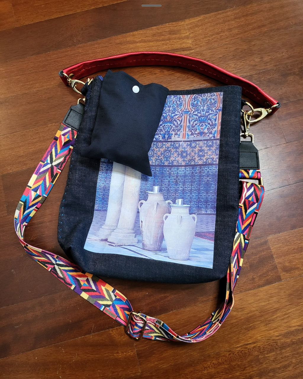 BORSA in jeans Olla Araba in terra cotta