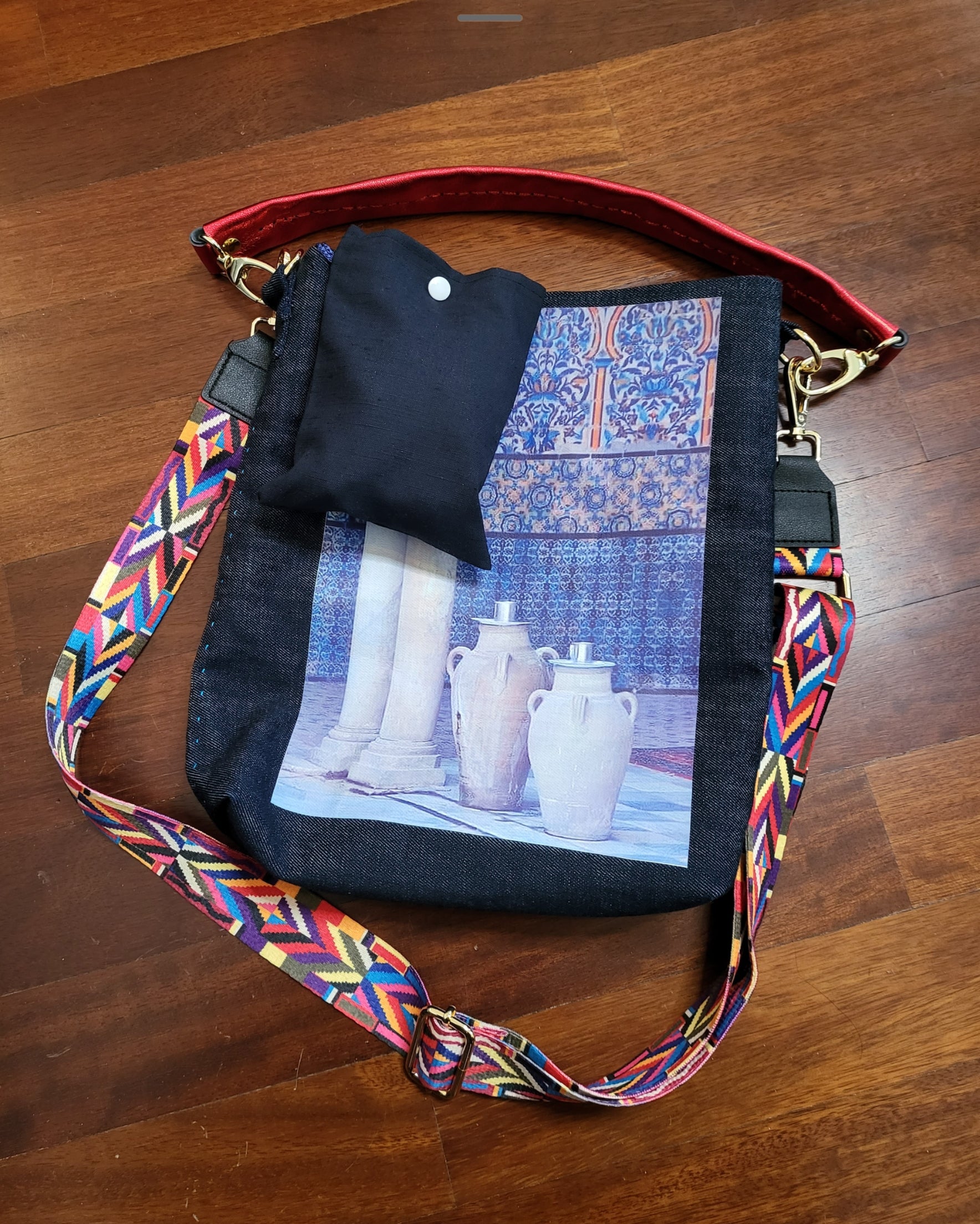 BORSA in jeans Olla Araba in terra cotta